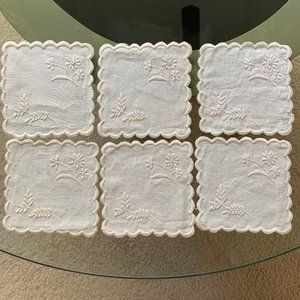 Embroidered Square Coaster Doilies